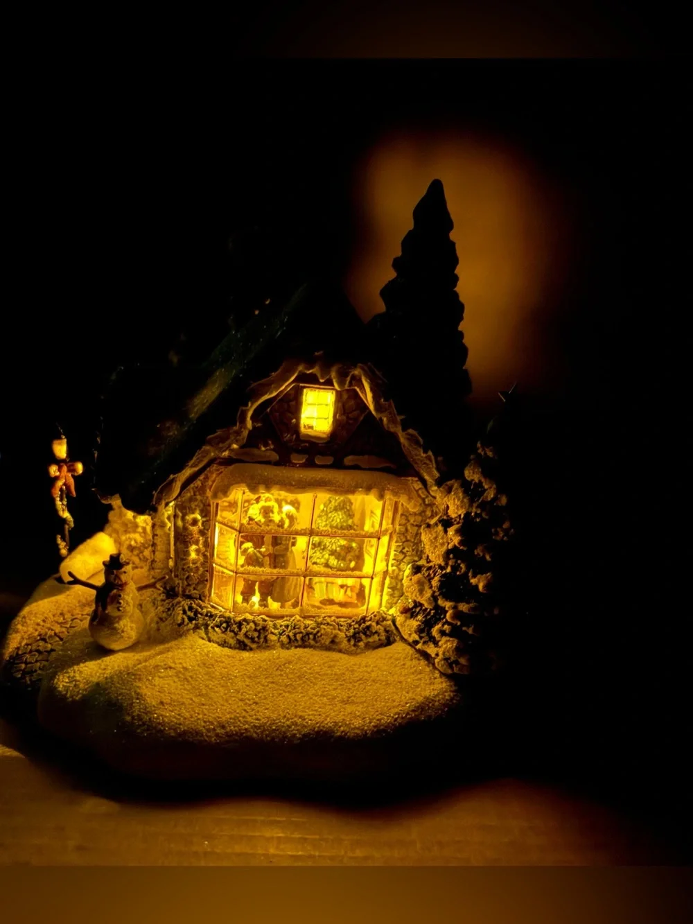 Thomas Kinkade Stillwater Cottage Christmas Village House Teleflora Light Up Vtg
